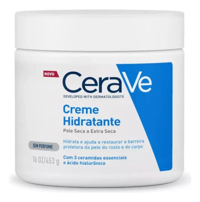 Cerave Creme Hidratante Corporal Sem Fragrância Textura Cremosa e Ácido Hialurônico 454g