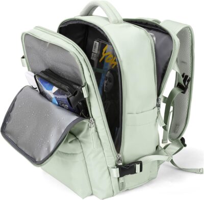 Mochila feminina de viagem grande, impermeável, escolar, bagagem de mão, para trilha, esportes, notebook, C - verde menta, Large