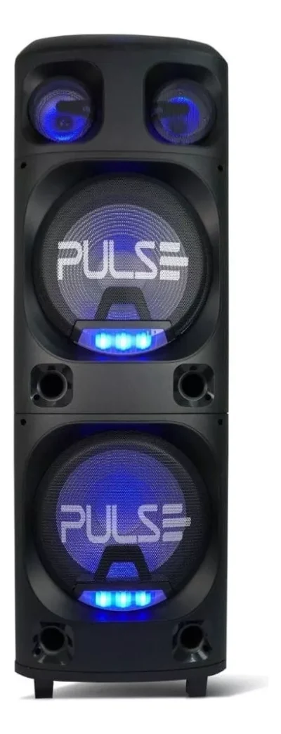 Caixa de Som Multilaser Pulse SP500 Torre 2200W com Bluetooth, Karaokê, LED e Rodas - Preto