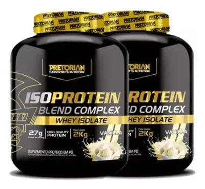 Kit 2 Suplemento Whey Protein Pretorian Iso Protein Blend Complex Pó sabor baunilha Pote de 2kg